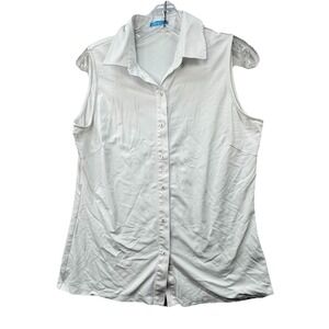 J McLaughlin Sleeveless Button Up Blouse Top Women's Medium Performance Golf